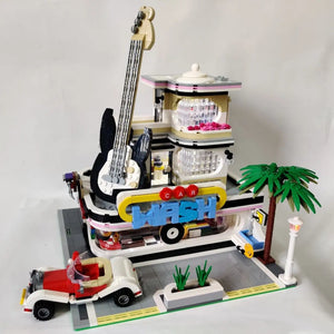 Mould King Music Store & Car Wash Modular Building Set with Light Kit- 2169 Pieces