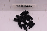 Black / 63868 TCM Bricks Plate, Modified 1 x 2 with Clip Horizontal on End