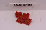 Red / 6134 TCM Bricks Hinge Brick 2 x 2 Top Plate Thin