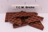 Reddish Brown / 30503 TCM Bricks Wedge Plate 4 x 4 Cut Corner