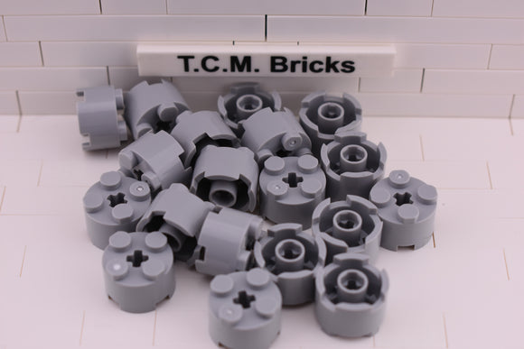Light Bluish Gray / 3941 TCM Bricks Brick, Round 2 x 2 with Axle Hole