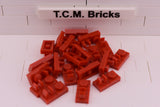 Red / 92280 TCM Bricks Plate, Modified 1 x 2 with Clip on Top