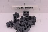 Dark Bluish Gray / 2458 TCM Bricks Brick, Modified 1 x 2 with Pin