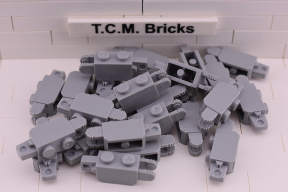 Light Bluish Gray / 30386 TCM Bricks Hinge Brick 1 x 2 Locking with 1 Finger Vertical End and 2 Fingers Vertical End