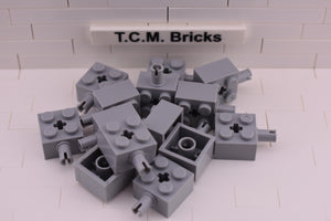 Light Bluish Gray / 6232 TCM Bricks Brick, Modified 2 x 2 with Pin and Axle Hole