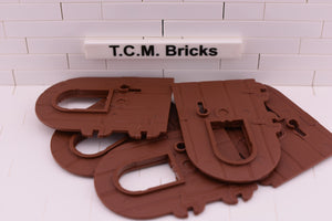 Reddish Brown / 40241 TCM Bricks Door 1 x 4 x 6 Round Top with Window and Keyhole