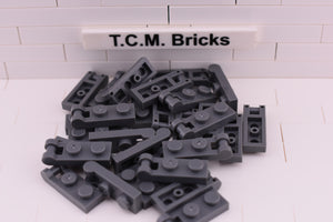 Dark Bluish Gray / 60478 TCM Bricks Plate, Modified 1 x 2 with Handle on End - Closed Ends