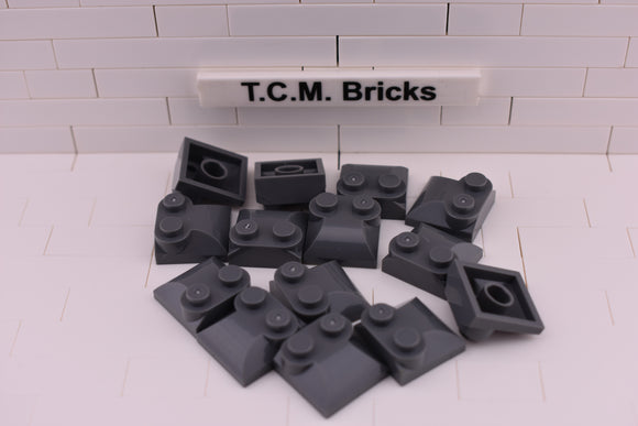 Dark Bluish Gray / 47457 TCM Bricks Brick, Modified 2 x 2 x 2/3 Two Studs, Curved Slope End
