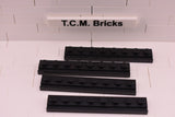 Black / 4510 TCM Bricks Plate, Modified 1 x 8 with Door Rail