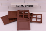 Reddish Brown / 60623 TCM Bricks Door 1 x 4 x 6 with 4 Panes and Stud Handle