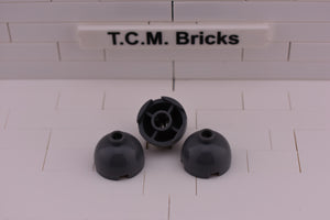 Black / 553 TCM Bricks Brick, Round 4 x 4 Dome Top