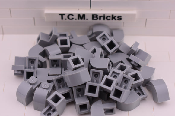 Light Bluish Gray / 6091 TCM Bricks Brick, Modified 1 x 2 x 1 1/3 with Curved Top