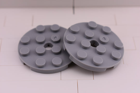 Light Bluish Gray / 60474 TCM Bricks Plate, Round 4 x 4 with Hole