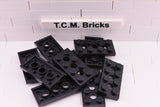 Black / 3709 TCM Bricks Plate 2 x 4 with 3 Holes