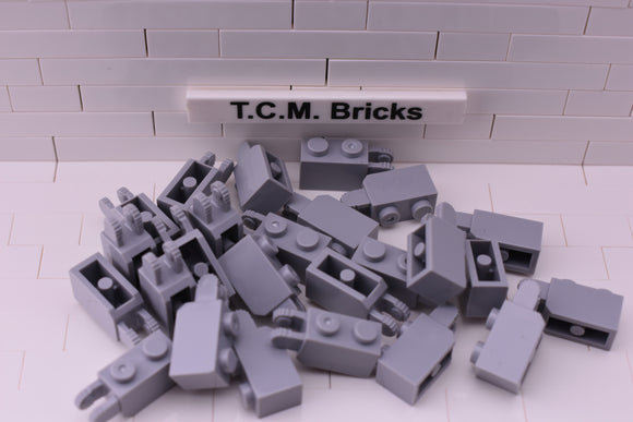 Light Bluish Gray / 30365 TCM Bricks Hinge Brick 1 x 2 Locking with 2 Fingers Vertical End