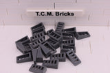 Dark Bluish Gray / 61409 TCM Bricks Slope 18 2 x 1 x 2/3 with 4 Slots