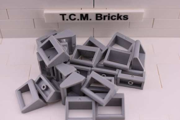 Light Bluish Gray / 2432 TCM Bricks Tile, Modified 1 x 2 with Handle