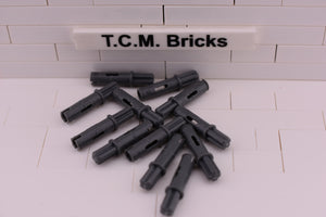 Dark Bluish Gray / 11214 TCM Bricks Axle Pin 3L with Friction Ridges Lengthwise and 1L Axle