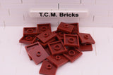 Dark Red / 87580 TCM Bricks Plate, Modified 2 x 2 with 1 Stud in Center (Jumper)