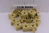 Tan / 6232 TCM Bricks Brick, Modified 2 x 2 with Pin and Axle Hole
