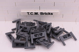 Dark Bluish Gray / 3839 TCM Bricks Plate, Modified 1 x 2 with Handles - Flat Ends, Low Attachment