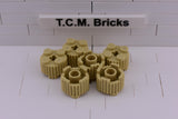 Tan / 92947 TCM Bricks Brick, Round 2 x 2 with Flutes (Grille) and Axle Hole