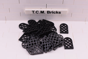 Black / 30046 TCM Bricks Window 1 x 2 x 2 2/3 Pane Lattice Diamond with Rounded Top
