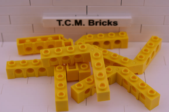 Yellow / 32555 TCM Bricks Brick 5 x 5 Right Angle (1 x 4 - 1 x 4)