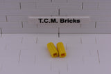 Yellow / 6538 TCM Bricks Axle Connector 2L (Smooth with x Hole + Orientation)