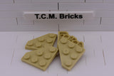 Tan / 2450 TCM Bricks Wedge, Plate 3 x 3 Cut Corner