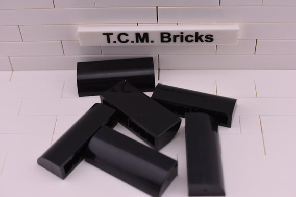 Black / 6191 TCM Bricks Brick, Modified 1 x 4 x 1 1/3 No Studs, Curved Top