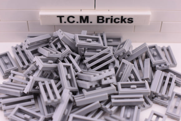 Light Bluish Gray / 2412 TCM Bricks Tile, Modified 1 x 2 Grille