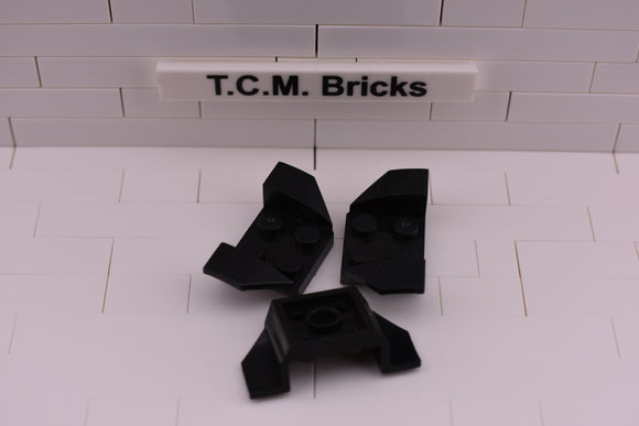 Black / 41854 TCM Bricks Vehicle, Mudguard 2 x 4 with Flared Wings