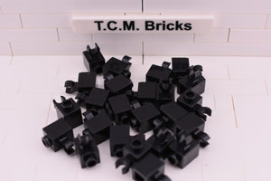 Black / 30241 TCM Bricks Brick, Modified 1 x 1 with Clip Vertical