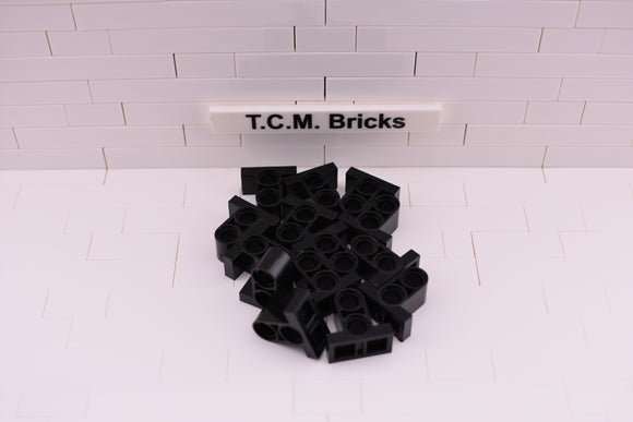 Black / 32530 TCM Bricks Pin Connector Plate 1 x 2 x 1 2/3 with 2 Holes (Double on Top)