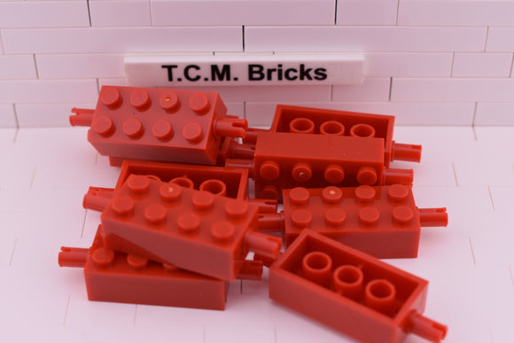 Red / 6249 TCM Bricks Brick, Modified 2 x 4 with Pins
