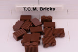 Reddish Brown / 2877 TCM Bricks Brick, Modified 1 x 2 with Grille (Flutes)