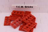 Red / 3709 TCM Bricks Plate 2 x 4 with 3 Holes