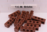 Reddish Brown / 3701 TCM Bricks Brick 1 x 4 with Holes