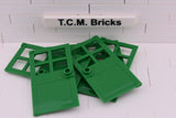 Green / 60623 TCM Bricks Door 1 x 4 x 6 with 4 Panes and Stud Handle