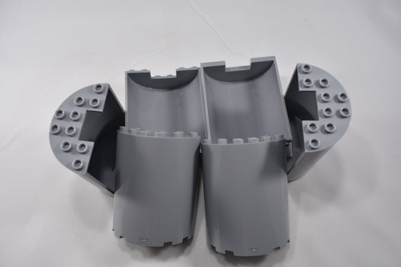 Light Bluish Gray / 87926 TCM Bricks Cylinder Half 3 x 6 x 6 with 1 x 2 Cutout
