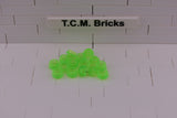 Trans-Bright Green / 4073 TCM Bricks Plate, Round 1 x 1 Straight Side